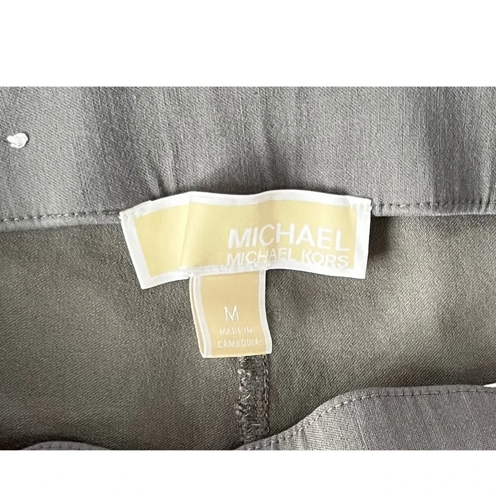 Michael Kors Gray Pull On‎ Slim Fit Stretch Pants Womens Medium Business Casual